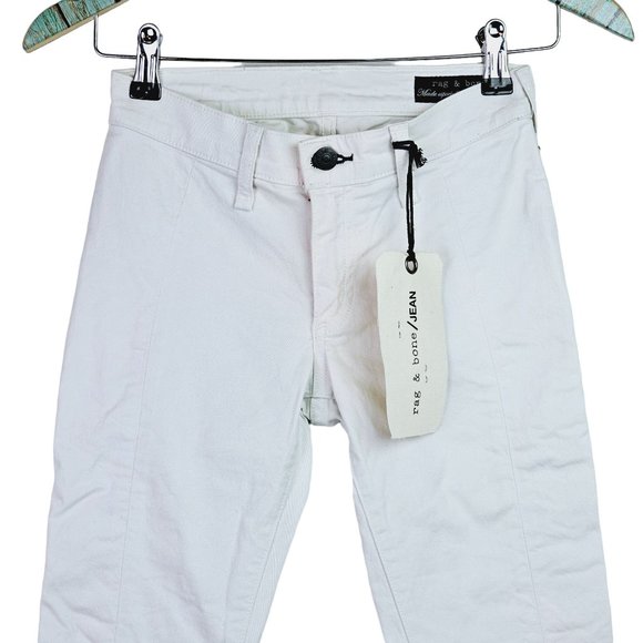 Rag and Bone Ivory Intermix Arrow Embroidery Khaki Pants, Sz 24 - Picture 4 of 12